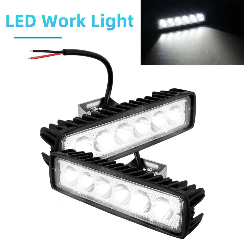 LED Work Light Strip Light Bar 6000K Flood 18W