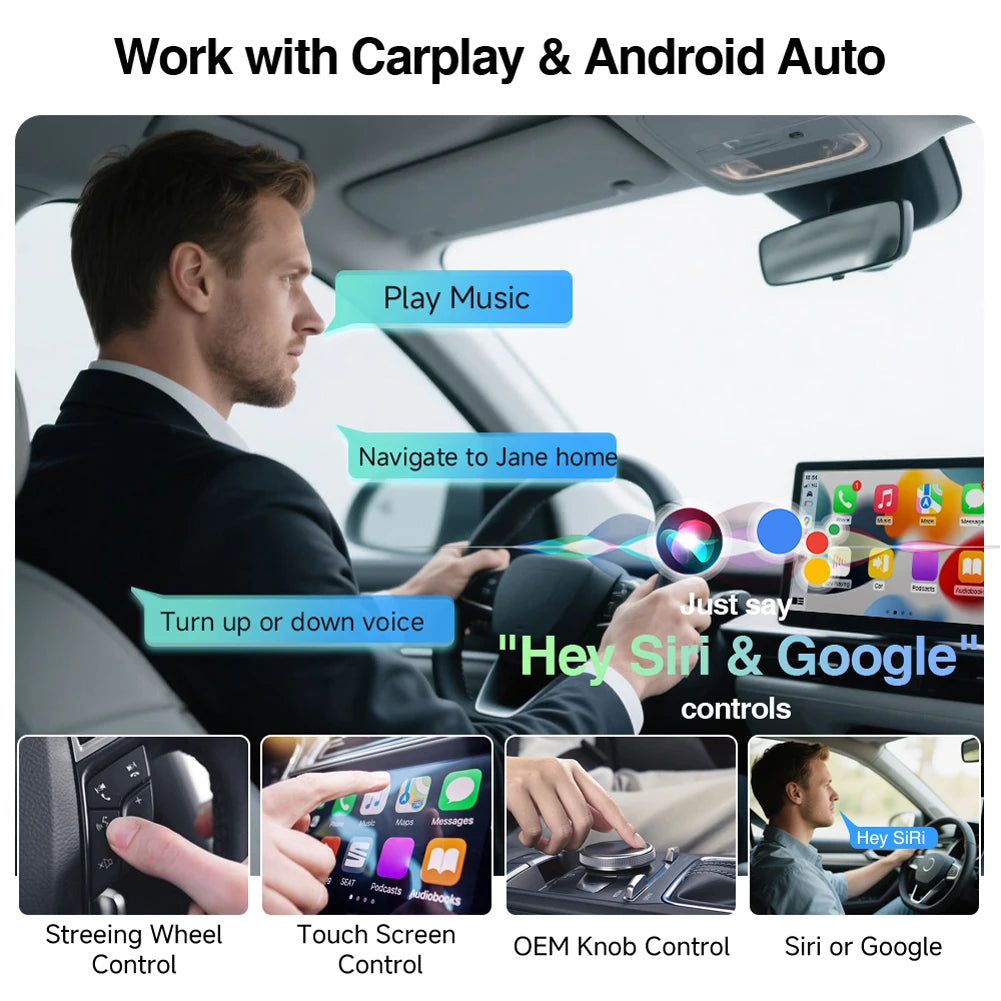 2 in 1 CarPlay Box Wireless CarPlay and Android Auto Adapter