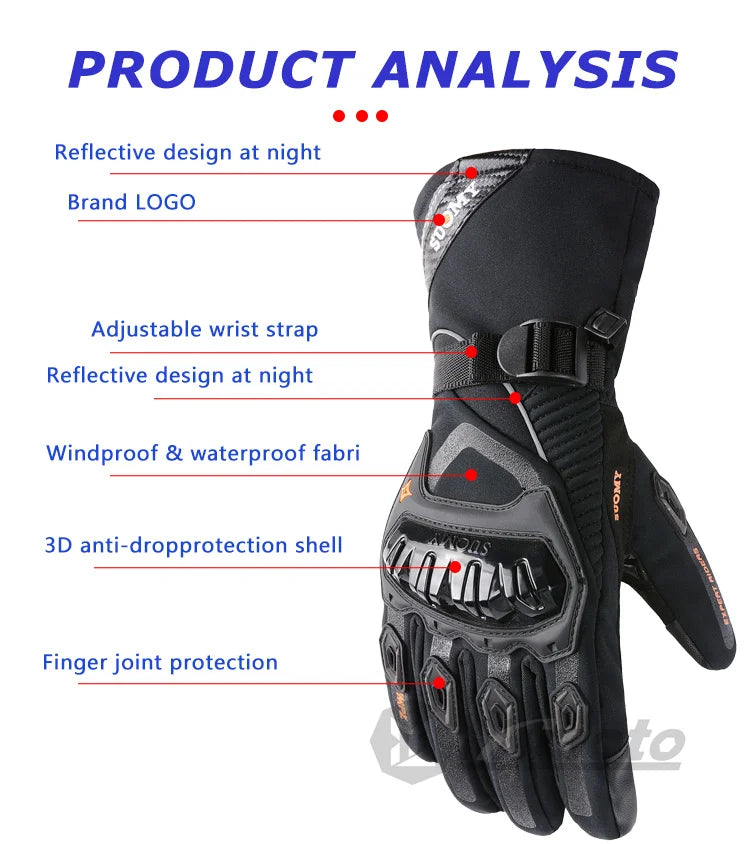 SUOMY Motorcycle Gloves full finger waterproof