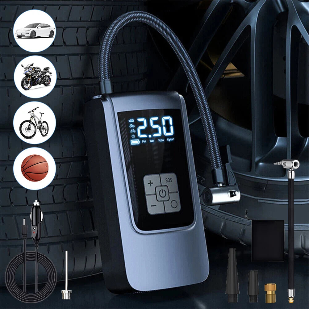 Smart Air Compressor LED Light 7.4/12V portable tire inflator