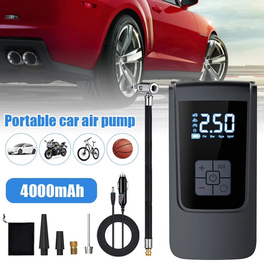 Smart Air Compressor LED Light 7.4/12V portable tire inflator