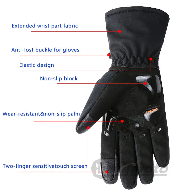 SUOMY Motorcycle Gloves full finger waterproof