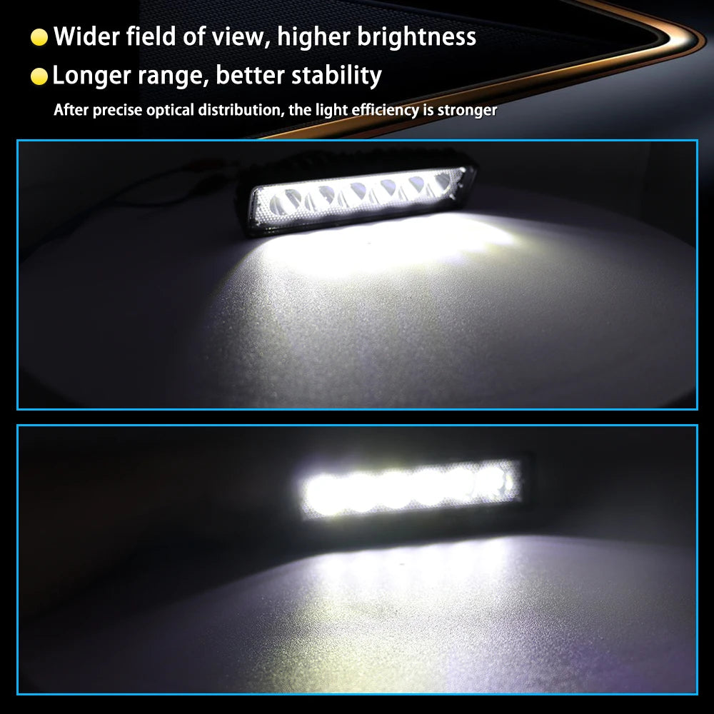 Car Work Light Bar 12V 18W LED Offroad Light